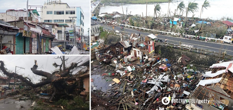 Филиппины накрыл мощный супертайфун ''Рэй'': погибли десятки человек. Фото и видео
